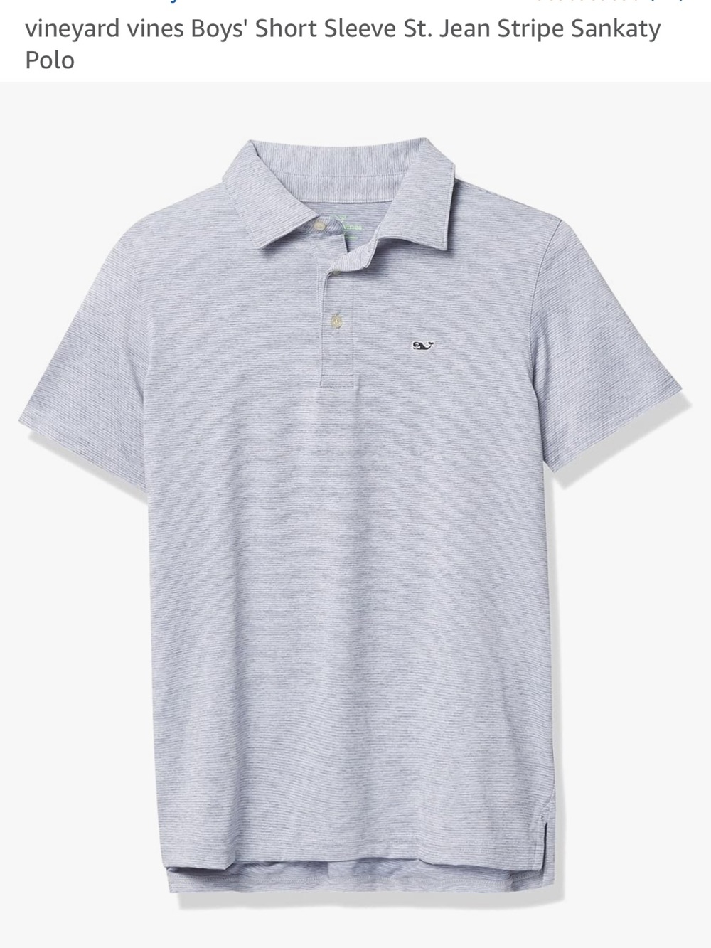 Vineyard Vines Sankaty Light Grey Boys' Short Sleeve Polo